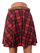 Jupe Patineuse Tartan Rouge