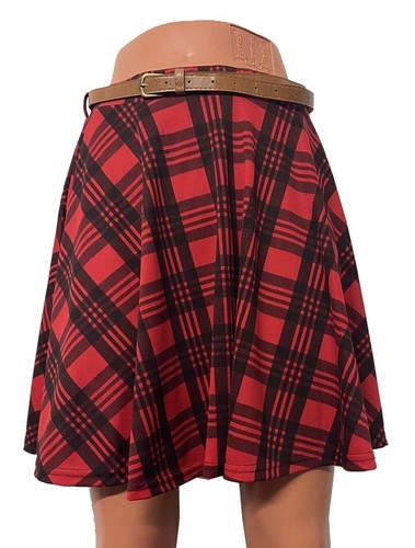 Jupe patineuse tartan rouge - patineuse,