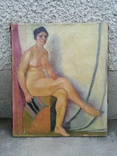 Huile sur toile femme nue