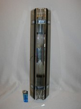 Grande applique vintage en verre fumé et métal chromé années 70