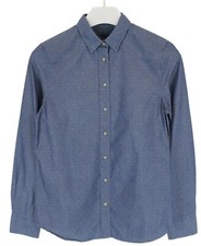 Chemise GANT Femme UK 8 Bleu À Motifs Effet Denim Décontracté Western