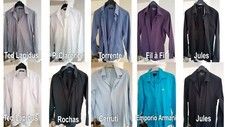 Lot de 10 chemises 41/42 Fitted Cerruti, Ted Lapidus, Rochas, Fil à Fil...