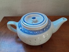 Vintage Théière Porcelaine Chinoise Bleue et blanche Jingdezhen (grains De Riz)