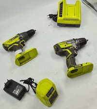 Lot De 4 Outils Sans Fil Ryobi - 2 Perceuses/Visseuses, 2 Chargeurs, Utilisé