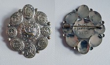 Broche ancienne ovale hermine - broche,