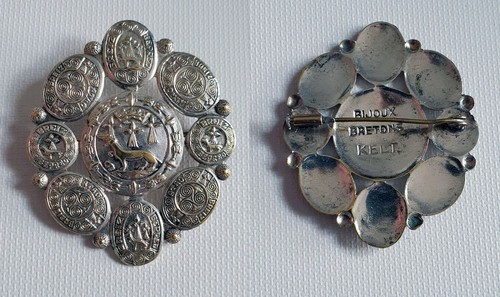 Broche ancienne ovale - broche,