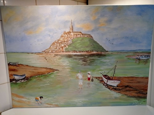 Tableau toile mont michel - tableau,
