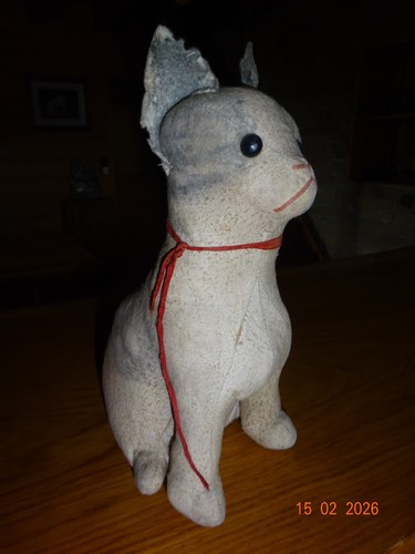 Ancienne peluche chat - ancienne, de