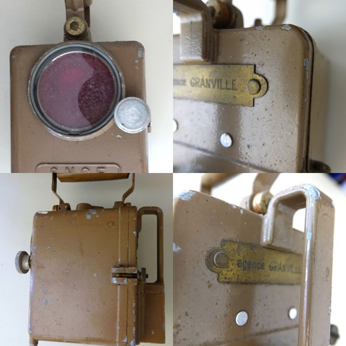 Ancienne lampe plaque - +,