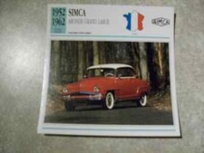 CARTE FICHE AUTO SIMCA ARONDE GRAND LARGE
