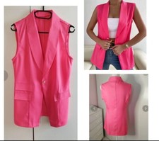 Veste Sans Manches Légère Rose  Femme Taille 38 , M , Été Et Soirée 💗