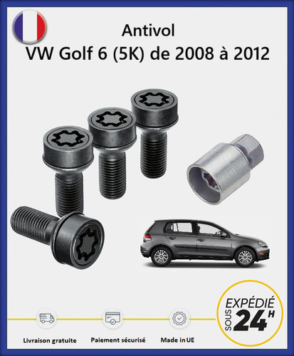 Ecrous antivol roues noir - antivol, de