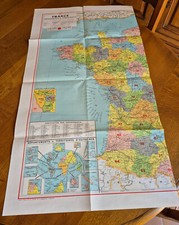 Ancienne carte collection des cartes politiques Taride France départements 1973