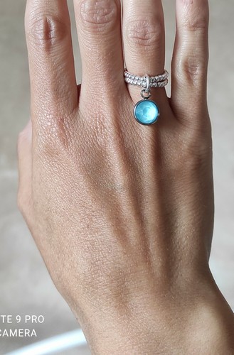 Bague argent pampille - argent,
