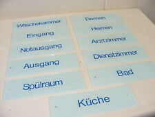 Ancien Panneau En Verre, Panneau De Porte 'Chambre De Linge' En Verre 25x8cm