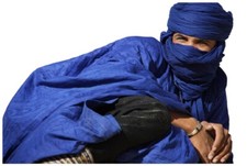 Marocain Tuareg Écharpe - Tricoté Main & Naturellement Teint Coton 1.9m 188cm