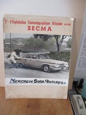 RARE GD CARTON DE PRESENTATION DE FILMS EN AFRIQUE AVEC VOITURE AMERICAINE 1960