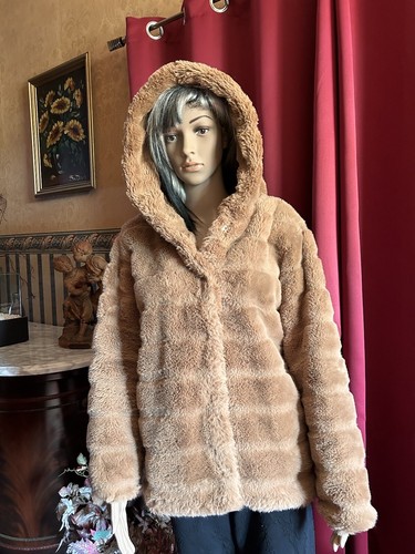 Manteau fausse fourrure - , beige