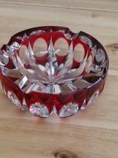 Cristal Saint-Louis France grand vide-poche cendrier rouge 15cm Ambassadeur