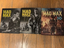  STEELBOOK  BLU RAY  "MAD MAX" + MAD MAX 2 + MAD MAX Furie Road 3D 