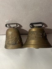 2 Anciennes Cloche vache  Sonnaille Bronze lot de 2 OBERTINO  J Et C Alpage