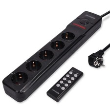 Multiprise télécommandée - Bloc alimentation 5 prises (type F) - Câble 2m