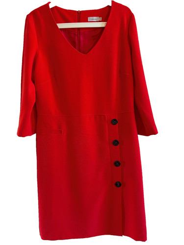 Antonelle robe rouge manches - ,