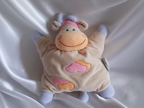 Doudou vache beige orange - doudou,