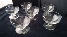 6 Coupes a champagne basses Vintage , glace , fruits    NOUVEAU