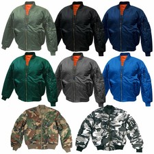 MA1 Veste De Pilote Bomber Veste Armée Blouson Réversible NEU XS-5XL