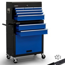 AREBOS Chariot d'atelier Chariot à outils Caisse outils Toolbox 9 compartiments
