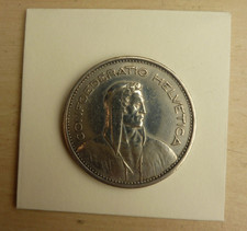 SUISSE, 5 FRANCS TETE DE