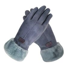 Gants Femme Gris Hiver Chauds Mignons Furry Écran Tactile Mode Sport Outdoor