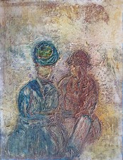 L.D. BJÖRN (1907-89) HsT 65x54cm Ecole de Paris Jeune Peinture Expressionnisme 