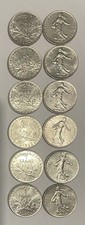 12 Pièces de 1 Franc 1960