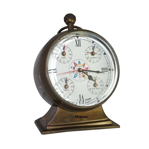 Laiton vintage horloge monde - laiton,