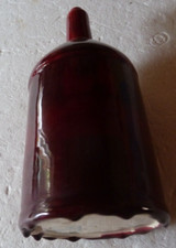 beau pied de lampe rouge en céramique dans le gout de Jacques Ruelland