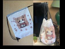 Sac à dos compact pliable léger cordon de serrage, dessin chat kawaii neko Japon