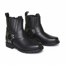 Hommes Cuir Vachette Chaussures Ouest Cow-Boy Ghothic Bottine HARNESS Bout Carré