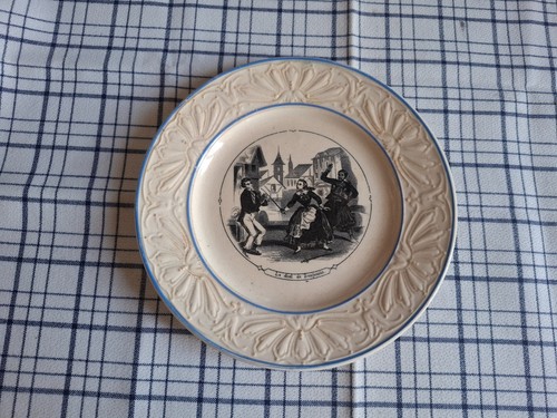 Assiette ancienne parlante - assiette,