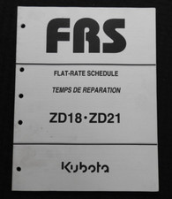 2001-2006 Véritable KUBOTA ZD18 ZD21 Zero-Turn Tondeuse Plat Taux Annexe Manuel