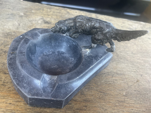 Cendrier ancien metal - , chien