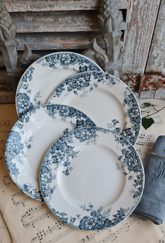 Anciennes assiettes plates - 4,