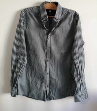 Chemise bleu noir vichy coton regular T38 H&M (4502001)