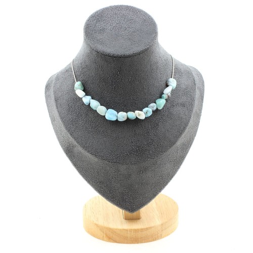 Collier perles larimar de - larimar,
