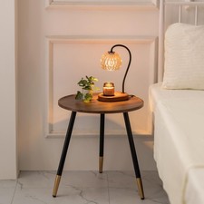 Table Basse Dappoint Ronde Bois Moderne Table Basse Salon Petite Noyer Noir G...
