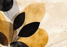 Feuilles abstraites art mural