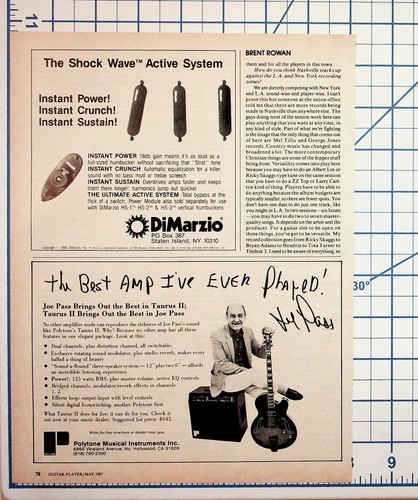 Joe pass signed polytone amp - pass,