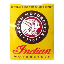 Plaque emaillée INDIAN MOTORCYCLE 65x50 cm NEUF garantie 10 ans insigne emblème