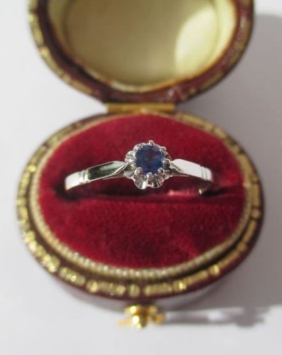 Bague solitaire saphir - , or
